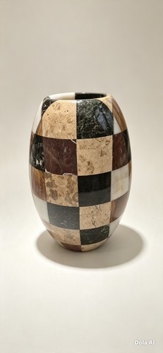 Vintage checkerboard vase - vintage,