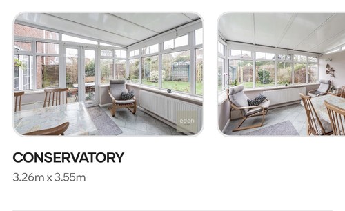 White conservatory 26m - 3.26m, x
