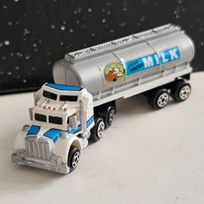 Micro Machines Semi Truck Tanker Lorry White Blue Milk
