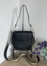 Ted Baker Darcell Black Leather Shoulder Crossbody Bag With Webbing Strap