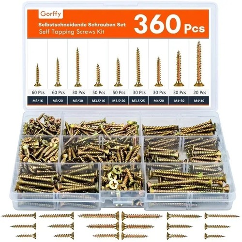 390pcs wood screws assortment - 390pcs,