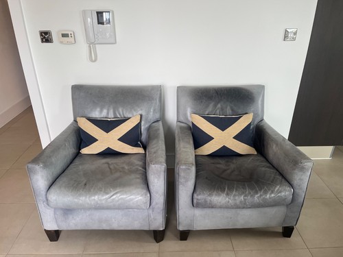 Real leather armchairs - 2,