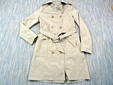 AllSaints Trench Coat Womens UK 8 Beige Double Breasted Belted Mac Military