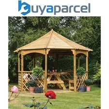 Rowlinson Buckingham Wooden Garden Gazebo Pagoda Shelter Dining Area Timber