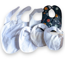 8 x Baby Boys Girls Plastic Back Bibs Bundle