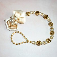 Gold Shamballa Pearl Diamante