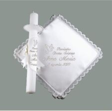 personalised baby christening/baptism candle & robe . Swieca i szatka do chrztu