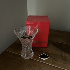 Vintage English Royal Brierley Lead Crystal Small Vase Boxed With Labels 13cm