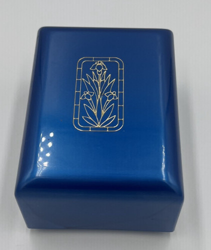 Vntg blue jewelry box - blue,