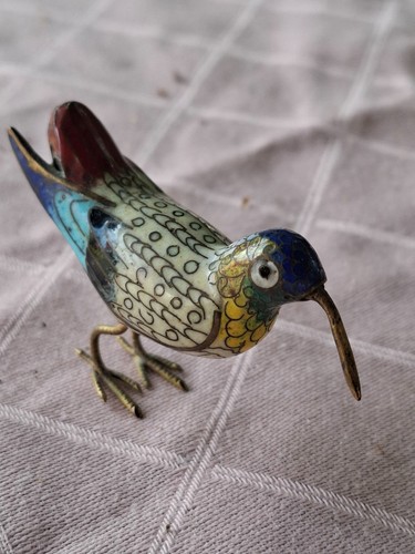 Chinese cloisonne bird brass - chinese,