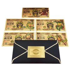 Pack of 5 24k Gold Foil Plated Teenage Mutant Ninja Turtles TMNT Gold Banknote