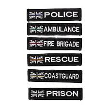 UK Emergency Services PC ID TAG Vests Thin Line Embroidered Patch B1 120x22mm