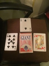 FULL DECK GIANT   PLASTIC COATED PLAYING CARDS  BIRTHDAY CHRISTMAS GAMES