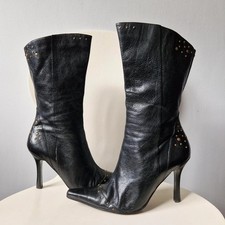 river island studded mid calf stiletto boots uk 7 vintage y2k goth glam witchy