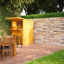 Shed Pent Shiplap 4x4ft Dip Treated Timber Power Garden Outdoor Pub Bar Hut New