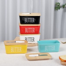 Ceramic Butter Dish with Lid Large Rectangle Butter Container Butter Keeper