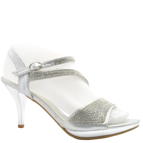 Womens ladies diamante high - diamante,