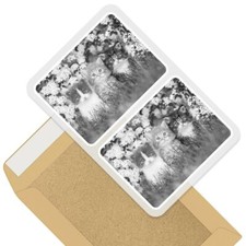 2 x Rectangle Stickers 10cm BW