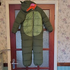 Next Dinosaur Snow Suit Snowsuit Green Kids Age 5-6 Excellent Condition