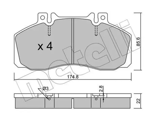 Brake pads 0267 metelli - 22-0267-0,