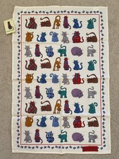 Tartan Tabbies Cat Cotton Tea Towel National Trust for Scotland BNWT