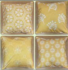 Set Of 4 Yellow Cushion Covers
