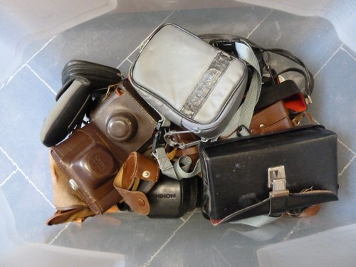 Old collection camera cases - collection,