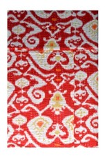 Indian Ikat Twin Kantha Handmade Cotton Quilt Bed Cover Throw Blanket Gudari