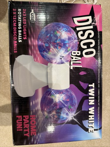 Twin white disco ball - twin,