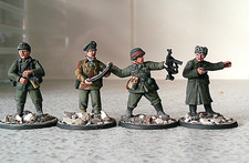 4 x WW2 German Veterans HQ Late war 28mm painted Bolt Action Warlord Resin