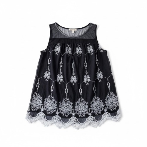 Lavish black embroidered - embroidered, mesh