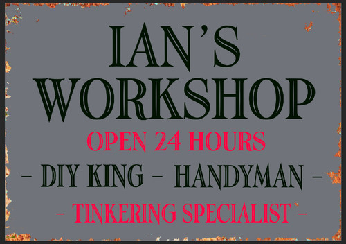 Workshop sign personalised - workshop,