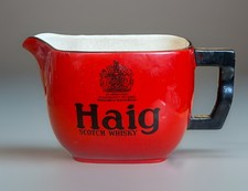 Vintage English Haig Scotch Whisky Jug Red & Black Advertising Piece