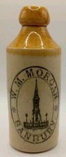  Stoneware Pictorial ginger beer, W M MORGAN BANBURY OXFORDSHIRE early.