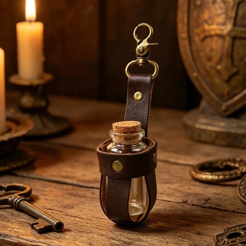 Medieval potion bottle - bottle, holder