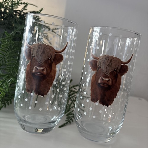 Highland cow glass tumblers - glass,