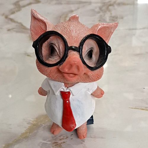 Pig resin ornament - pig,