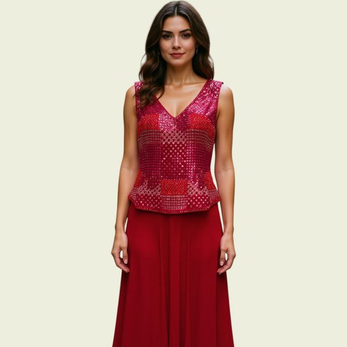 Caroline charles red - red, silk