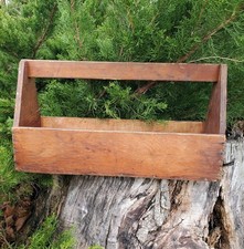 Vtg Primitive Wood Tool Caddy