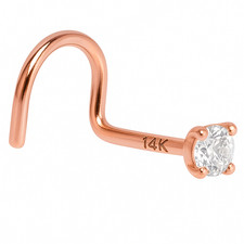 14K Rose Gold Nose Stud Screw
