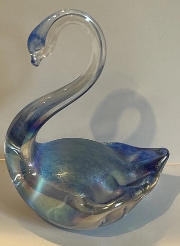 Vintage heron glass blue - heron,