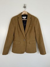 Hobbs Blazer UK 8 Mustard Brown Moon Tweed 100% Wool Jacket Blake Hackness Suit