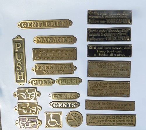 Nautical brass signs plaques - brass,