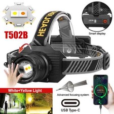 90000LM Super Bright LED Head Torch Flashlight Motion Sensor Headlamp for Hiking