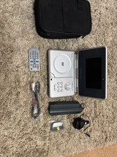 Vintage Silver Portable DVD Player with Case & Remote ( No Charger )