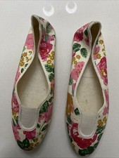 Women’s Vintage 1990’s Dolcis Floral Cotton flat Pumps Size 5