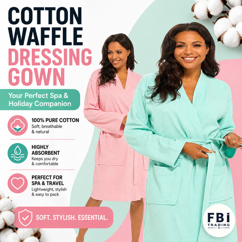 Ladies dressing gown - ladies, 100%