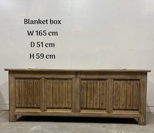 Stripped oak blanket box - blanket,
