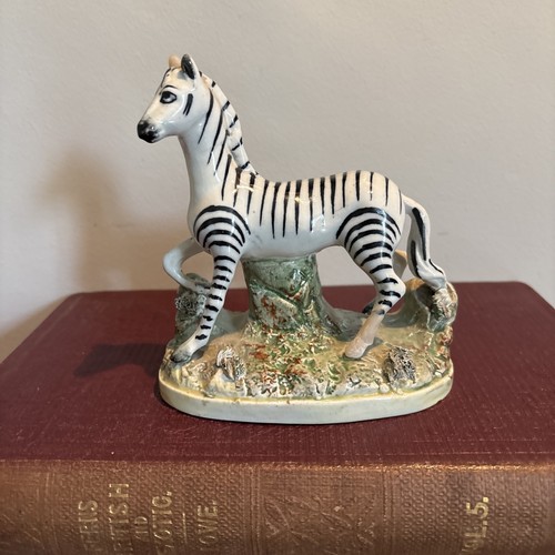 Antique staffordshire zebra - antique,