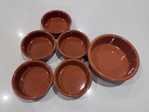 Terracotta tapas dishes set - terracotta,